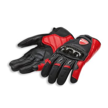 Ducati Alpinestars Company C1 Handschuhe aus Leder und Stoff schwarz/rot