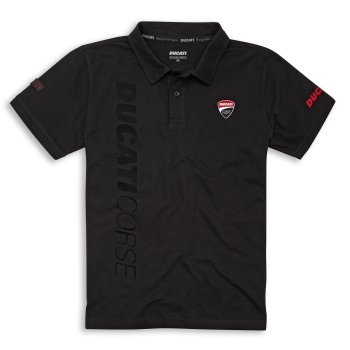 Ducati Corse Track kurzärmeliges Poloshirt schwarz
