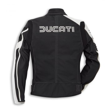 Ducati 77 Damen Lederjacke schwarz/weiß