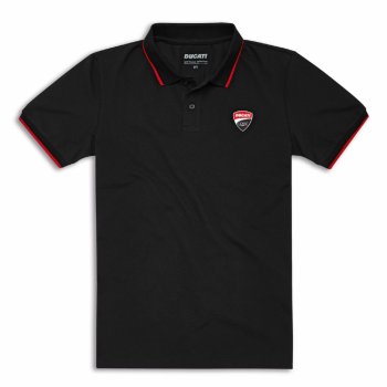 Ducati Corse Logo kurzärmeliges Poloshirt schwarz