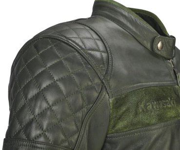 Kawasaki London Lederjacke olivegrün