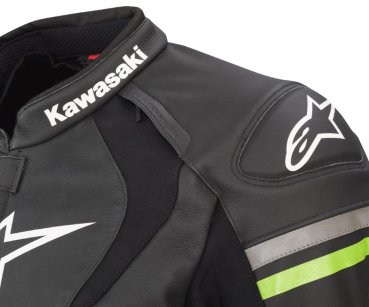 Kawasaki Rome Lederjacke schwarz