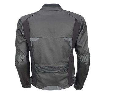 Kawasaki Lederjacke schwarz/grau