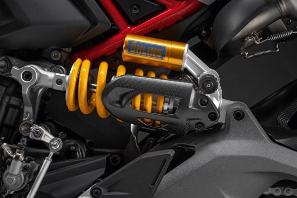 Ducati Cover aus Kohlefaser für hinteres Federbein