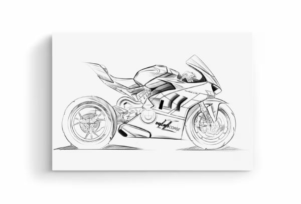 Ducati Bike Skizze Wandbild