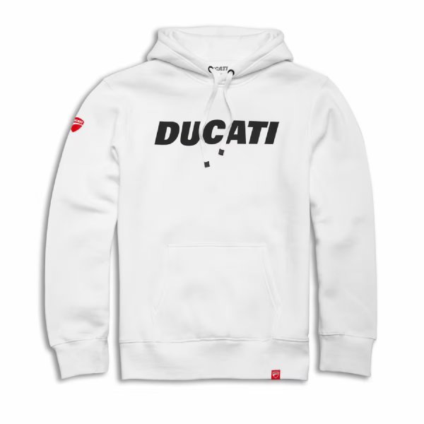 Ducati Logo Sweatshirt mit Kapuze Hoodie weiß