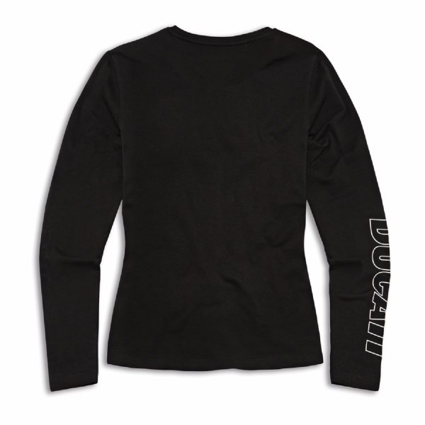 Ducati Logo Damen Longsleeve langärmeliges T-Shirt schwarz