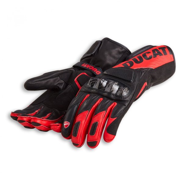 Ducati Performance C3 Handschuhe aus Leder schwarz/rot