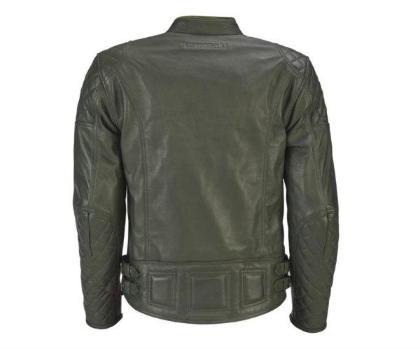 Kawasaki London Lederjacke olivegrün