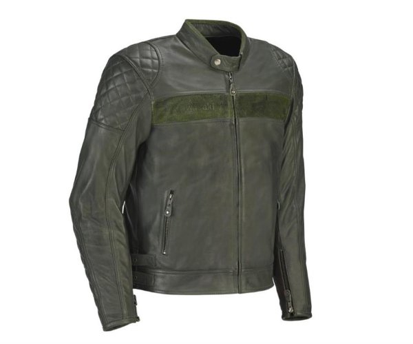 Kawasaki London Lederjacke olivegrün