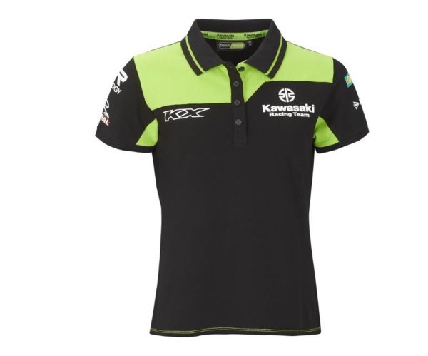 Kawasaki MX Damen Poloshirt schwarz