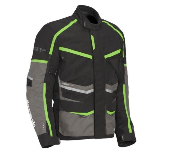 Kawasaki Trier Textiljacke schwarz/grau/grün