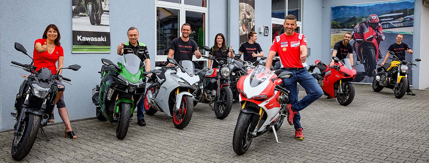 Online Shop - Alex Bikeshop - Ducati · Kawasaki · Zubehör · Bekleidung  kaufen